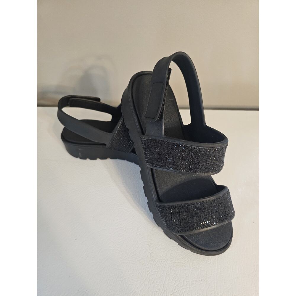 Skechers Luxe Foam Black Sparkling Sandle Slide Womens Size 7
